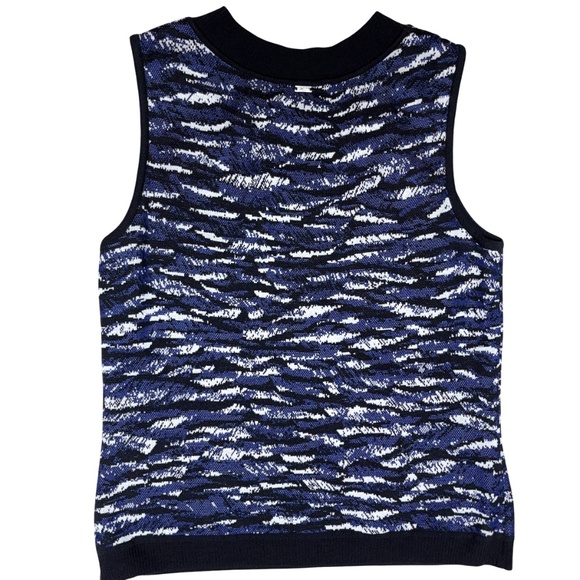 vest top ST JOHN vintage S blue black rayon wool knit pullover classic boho goth - Picture 4 of 8